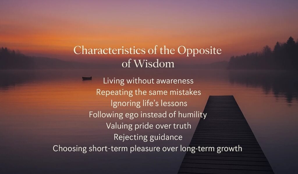 🔹 Characteristics of the Opposite of Wisdom